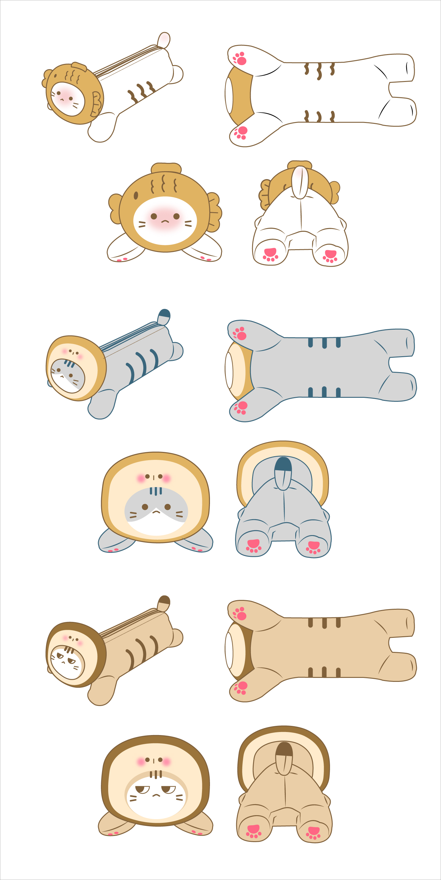 고양이 인형필통 디자인 시안